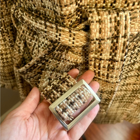 NEWPORT NEWS Vintage Woven Pattern Trench Coat - Picture 3 of 7